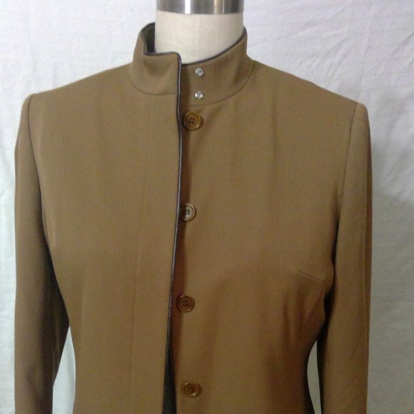 Ann Taylor 2 piece suit with leather trim Size 10P - Picture 1 of 11